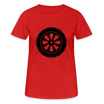 tire motorcycle driving driver license car mechanics - Women's Breathable T-Shirt - red - Front - AI Model Female 172 dark (172cm)