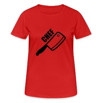 chef cuisinier - T-shirt respirant Femme - rouge - Devant - AI Model Female 172 dark (172cm)