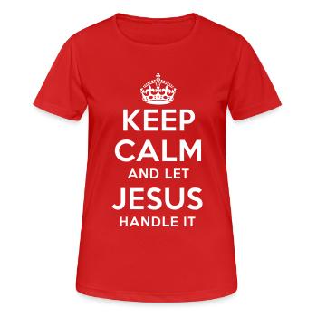 keep calm and let jesus handle it - Women's Breathable T-Shirt - red - Front - AI Model Female 172 dark (172cm)