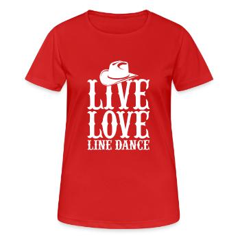 Live Love Line Dance - Frauen T-Shirt atmungsaktiv - Rot - Vorne - AI Model Female 172 dark (172cm)
