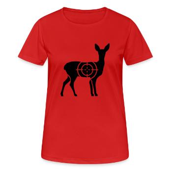 Chevreuil - T-shirt respirant Femme - rouge - Devant - AI Model Female 172 dark (172cm)