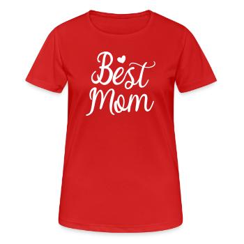 Best Mom Liebe Beste Mama Herz Schrift Muttertag - Frauen T-Shirt atmungsaktiv - Rot - Vorne - AI Model Female 172 dark (172cm)