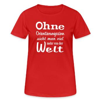 lustige Sprüche Urlaub Orientierungssinn Frauen - Frauen T-Shirt atmungsaktiv - Rot - Vorne - AI Model Female 172 dark (172cm)