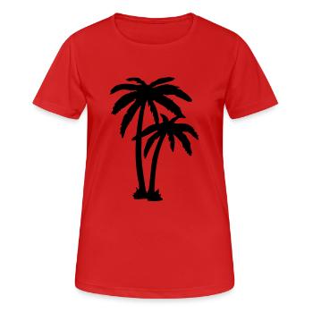 palme_f1 - T-shirt respirant Femme - rouge - Devant - AI Model Female 172 dark (172cm)