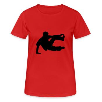 Freerunner, freerunning, free running - T-shirt respirant Femme - rouge - Devant - AI Model Female 172 dark (172cm)