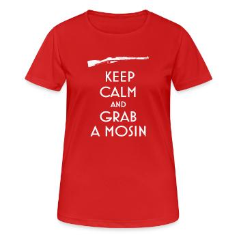 Bleib ruhig und greife ein Mosin T-Shirt preppers - Frauen T-Shirt atmungsaktiv - Rot - Vorne - AI Model Female 172 dark (172cm)