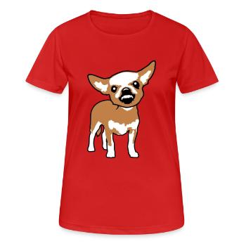 Chihuahua Kleiner Hund Böse Knirschen Nervig Wut - Frauen T-Shirt atmungsaktiv - Rot - Vorne - AI Model Female 172 dark (172cm)