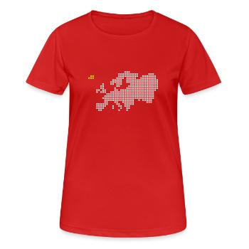 Islande - T-shirt respirant Femme - rouge - Devant - AI Model Female 172 dark (172cm)