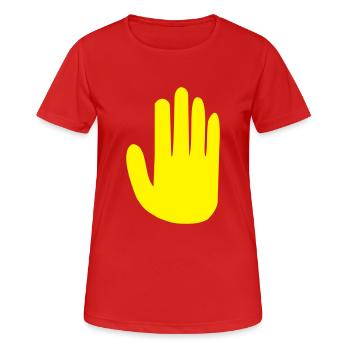 main HAND - T-shirt respirant Femme - rouge - Devant - AI Model Female 172 dark (172cm)