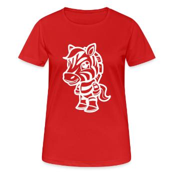 Bande dessinée zèbre - T-shirt respirant Femme - rouge - Devant - AI Model Female 172 dark (172cm)