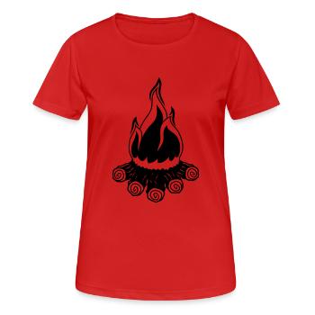 Camping feu de camp soir nuit camping camper bois - T-shirt respirant Femme - rouge - Devant - AI Model Female 172 dark (172cm)