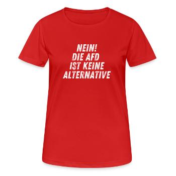 NEIN DIE AFD IST KEINE ALTERNATIVE - Frauen T-Shirt atmungsaktiv - Rot - Vorne - AI Model Female 172 dark (172cm)