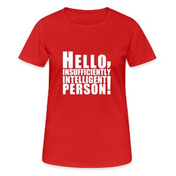 hello_person - T-shirt respirant Femme - rouge - Devant - AI Model Female 172 dark (172cm)