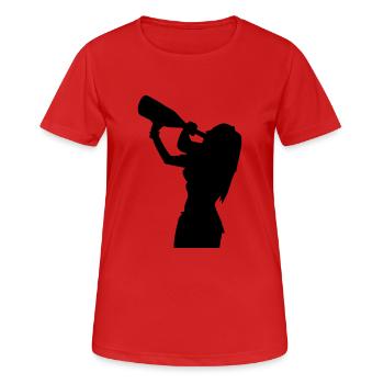 drinking girl bottle - Women's Breathable T-Shirt - red - Front - AI Model Female 172 dark (172cm)