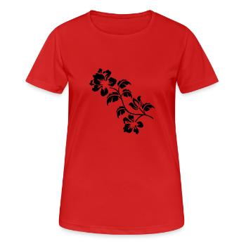 hibiskus - Frauen T-Shirt atmungsaktiv - Rot - Vorne - AI Model Female 172 dark (172cm)