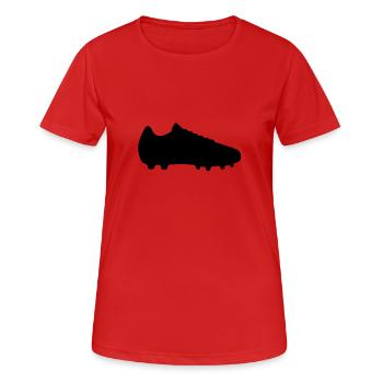 Fußball Schuh - Frauen T-Shirt atmungsaktiv - Rot - Vorne - AI Model Female 172 dark (172cm)