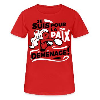 Paix des ménages - T-shirt respirant Femme - rouge - Devant - AI Model Female 172 dark (172cm)