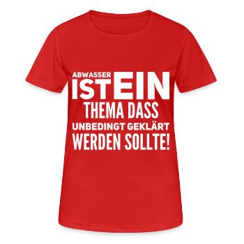 Abwasser klären - Frauen T-Shirt atmungsaktiv - Rot - Vorne - AI Model Female 172 dark (172cm)