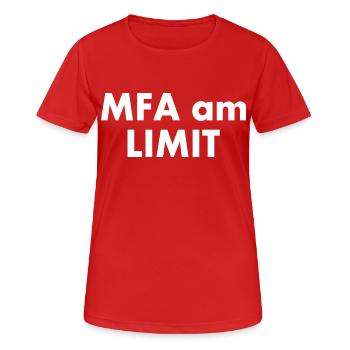 Mfa am limit - Frauen T-Shirt atmungsaktiv - Rot - Vorne - AI Model Female 172 dark (172cm)