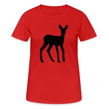 Deer - Fawn - Women's Breathable T-Shirt - red - Front - AI Model Female 172 dark (172cm)