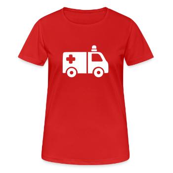 Ambulance - T-shirt respirant Femme - rouge - Devant - AI Model Female 172 dark (172cm)