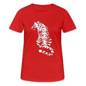 tiger - Frauen T-Shirt atmungsaktiv - Rot - Vorne - AI Model Female 172 dark (172cm)