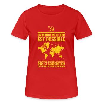 Internationalisme communiste - T-shirt respirant Femme - rouge - Devant - AI Model Female 172 dark (172cm)