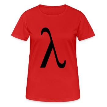 Lamda - Frauen T-Shirt atmungsaktiv - Rot - Vorne - AI Model Female 172 dark (172cm)