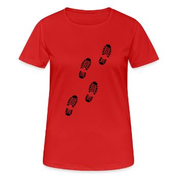 chaussures Traces de pieds - T-shirt respirant Femme - rouge - Devant - AI Model Female 172 dark (172cm)