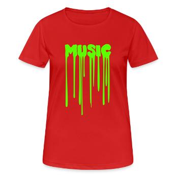 Music Graffiti grüner Schleim Musik Spruch Tropfen - Frauen T-Shirt atmungsaktiv - Rot - Vorne - AI Model Female 172 dark (172cm)