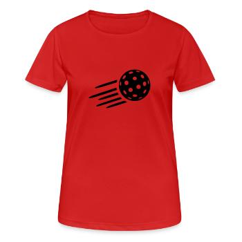 Floorball - Frauen T-Shirt atmungsaktiv - Rot - Vorne - AI Model Female 172 dark (172cm)