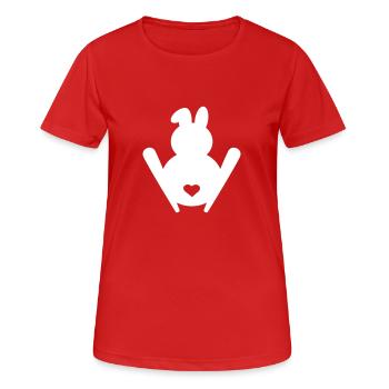 Skihase - Frauen T-Shirt atmungsaktiv - Rot - Vorne - AI Model Female 172 dark (172cm)