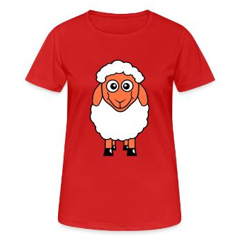 Sheep Baby Stands Cute Cute Lamb Child Cool Comic - Women's Breathable T-Shirt - red - Front - AI Model Female 172 dark (172cm)