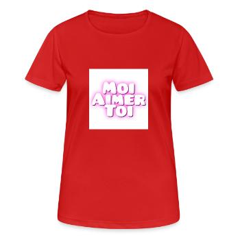 Moi aimer toi - T-shirt respirant Femme - rouge - Devant - AI Model Female 172 dark (172cm)