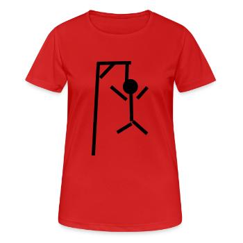 Galgenmännchen - Frauen T-Shirt atmungsaktiv - Rot - Vorne - AI Model Female 172 dark (172cm)