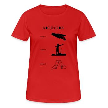 Carpet/shovel/wine - Women's Breathable T-Shirt - red - Front - AI Model Female 172 dark (172cm)