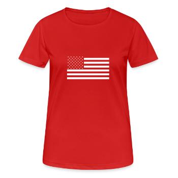 Stars and Stripes White - Frauen T-Shirt atmungsaktiv - Rot - Vorne - AI Model Female 172 dark (172cm)