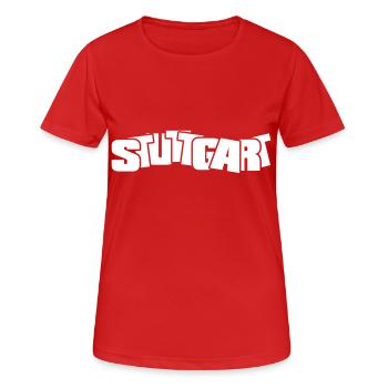 Stuttgart - Frauen T-Shirt atmungsaktiv - Rot - Vorne - AI Model Female 172 dark (172cm)