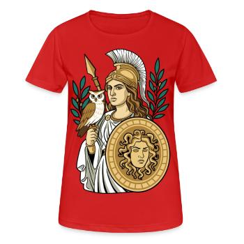 Athene - Frauen T-Shirt atmungsaktiv - Rot - Vorne - AI Model Female 172 dark (172cm)