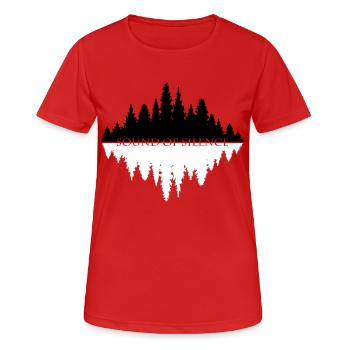 SOUND OF SILENCE - Frauen T-Shirt atmungsaktiv - Rot - Vorne - AI Model Female 172 dark (172cm)