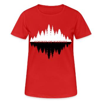 SOUND OF NATURE - Frauen T-Shirt atmungsaktiv - Rot - Vorne - AI Model Female 172 dark (172cm)