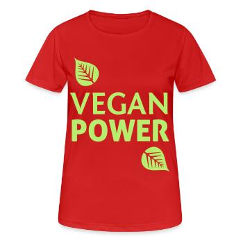 Vegan Power - Women's Breathable T-Shirt - red - Front - AI Model Female 172 dark (172cm)