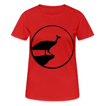 klippe mond rund kreis nacht abend sonne vogel sil - Frauen T-Shirt atmungsaktiv - Rot - Vorne - AI Model Female 172 dark (172cm)