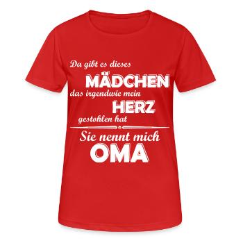 Ich liebe meine Enkelin - Oma - Frauen T-Shirt atmungsaktiv - Rot - Vorne - AI Model Female 172 dark (172cm)
