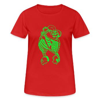 Crâne de hors-la-loi Gangs d’autoroutes Mort de motard - T-shirt respirant Femme - rouge - Devant - AI Model Female 172 dark (172cm)