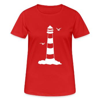 leuchtturm - Frauen T-Shirt atmungsaktiv - Rot - Vorne - AI Model Female 172 dark (172cm)