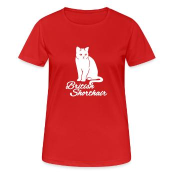 Britisch Kurzhaar Katze - Frauen T-Shirt atmungsaktiv - Rot - Vorne - AI Model Female 172 dark (172cm)