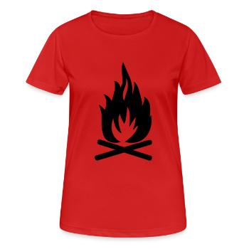 Feu de camp - T-shirt respirant Femme - rouge - Devant - AI Model Female 172 dark (172cm)