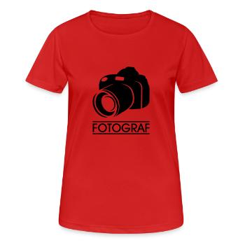 fotograf - Frauen T-Shirt atmungsaktiv - Rot - Vorne - AI Model Female 172 dark (172cm)