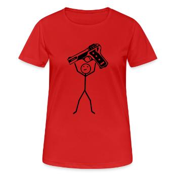Pistole - Frauen T-Shirt atmungsaktiv - Rot - Vorne - AI Model Female 172 dark (172cm)